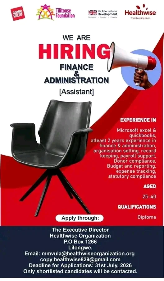 Finance and administration assistant 