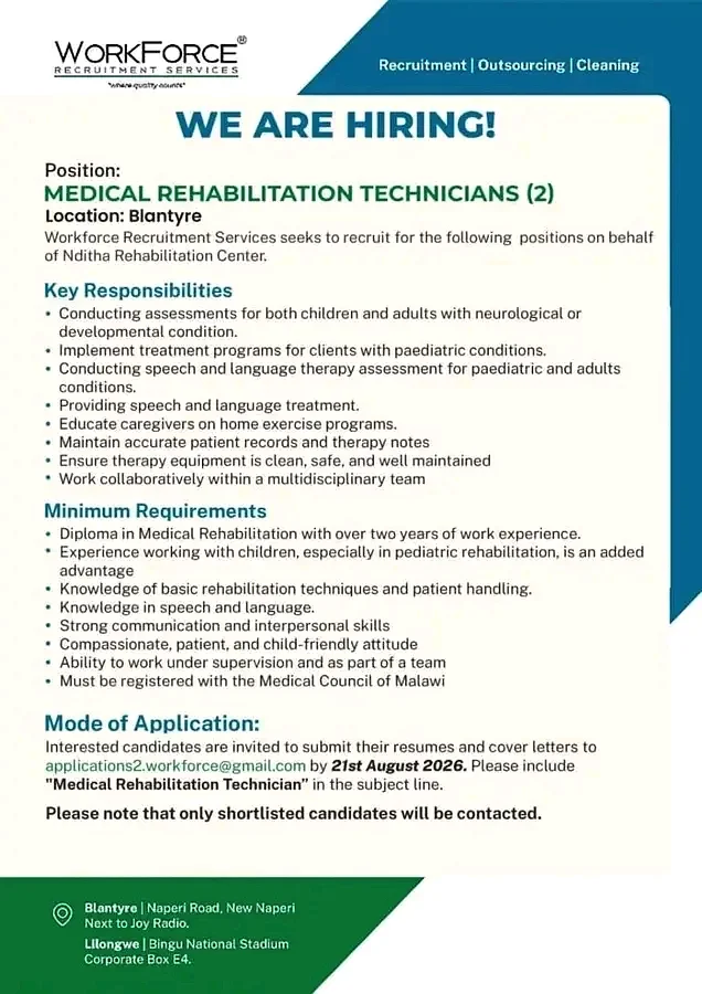 Medical Rehabilitation Technicians (2)