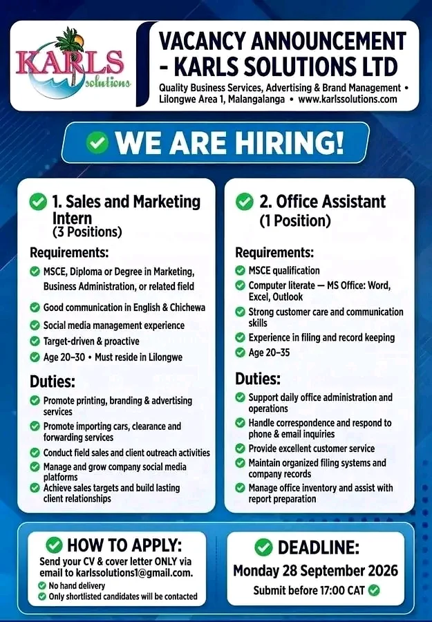 Sales and Marketing Intern / Office Assistant