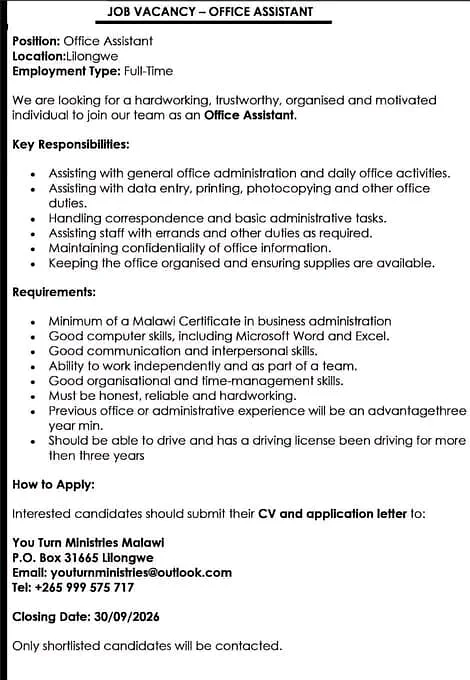 Office assistant 