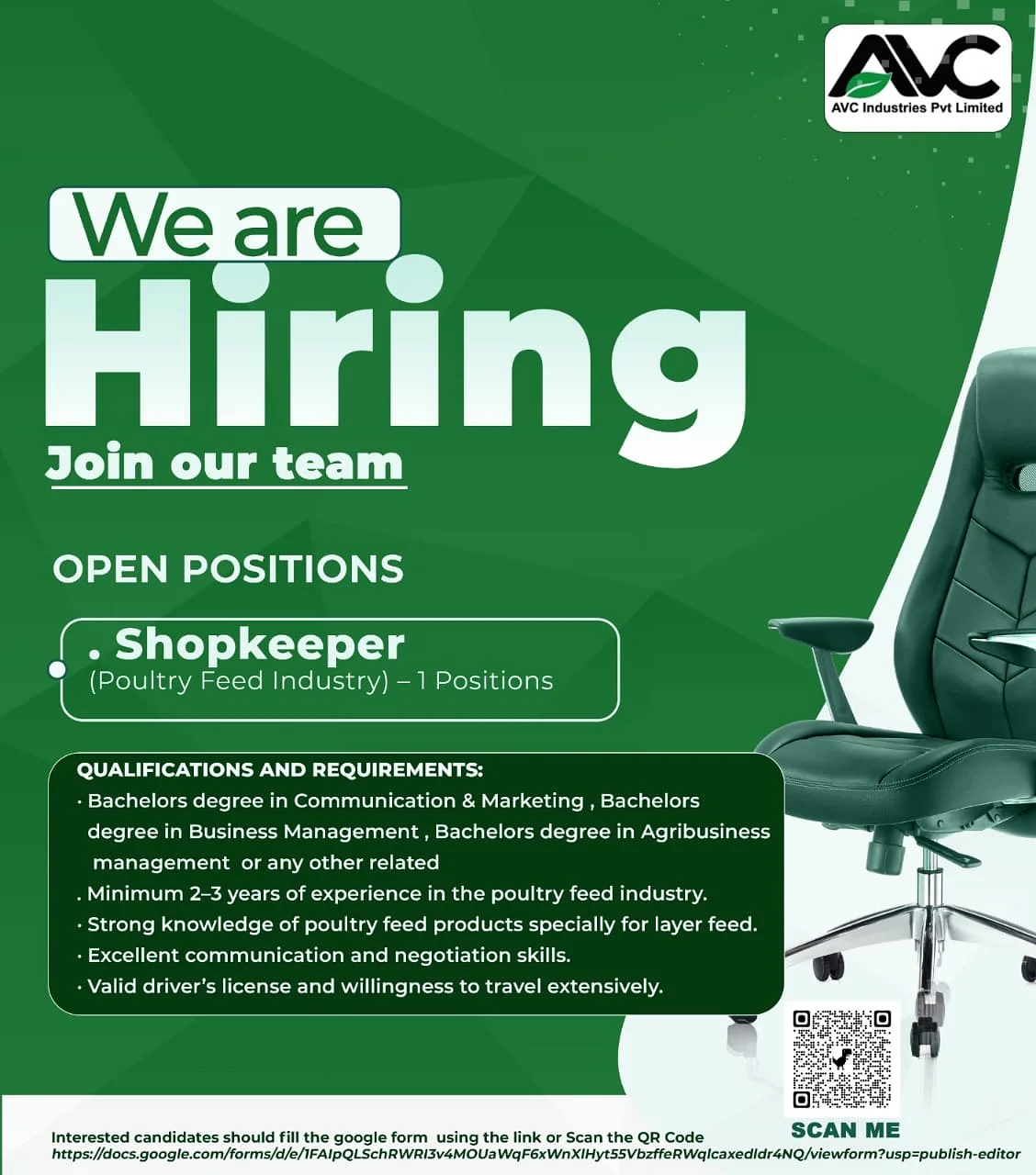 Shopkeeper (Poultry Feed Industry) 